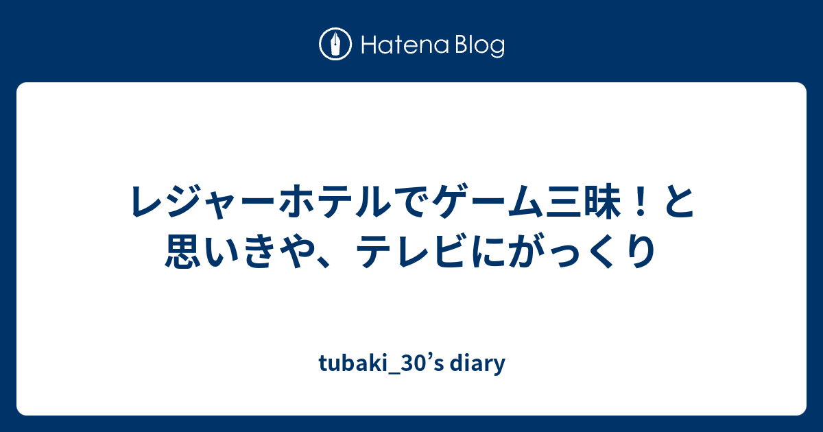 レジャーホテルでゲーム三昧 と思いきや テレビにがっくり Tubaki 30 S Diary