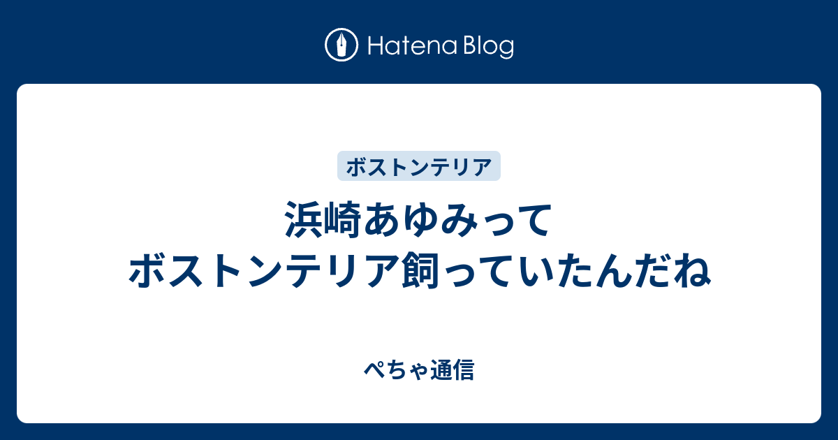 浜崎あゆみってボストンテリア飼っていたんだね ぺちゃ通信