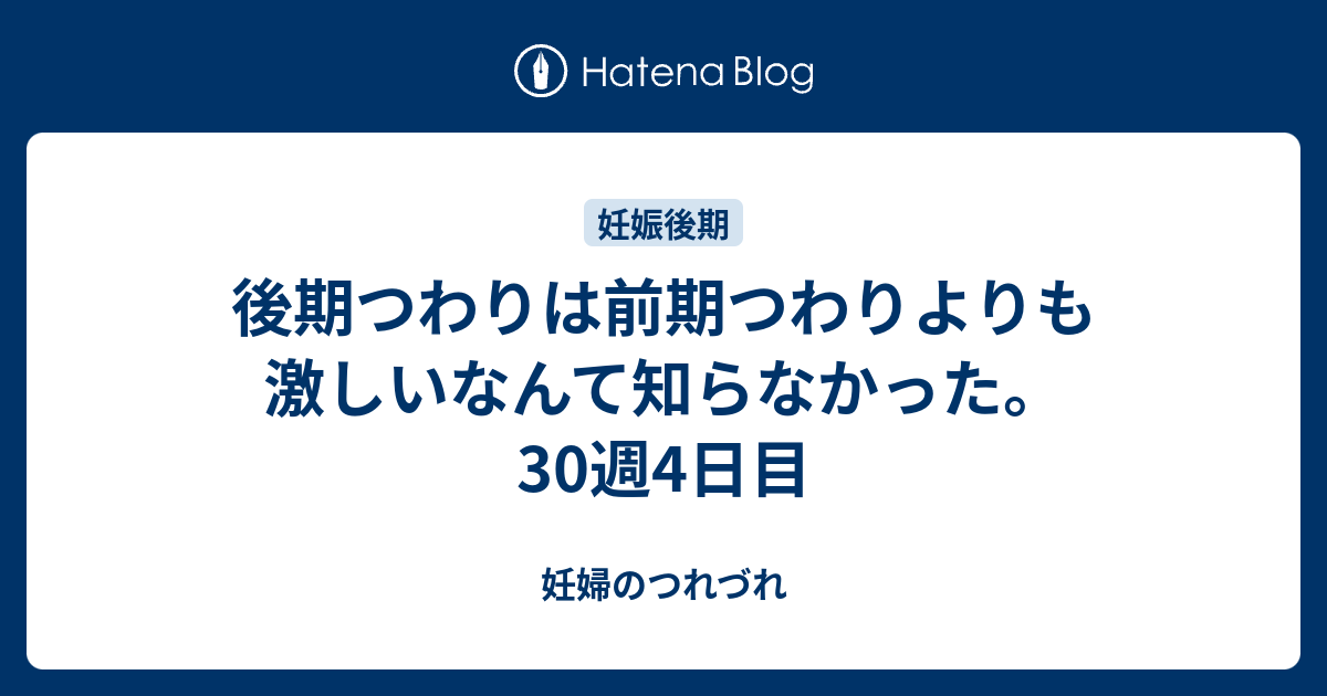 後期つわりは前期つわりよりも激しいなんて知らなかった 30週4日目 妊婦のつれづれ