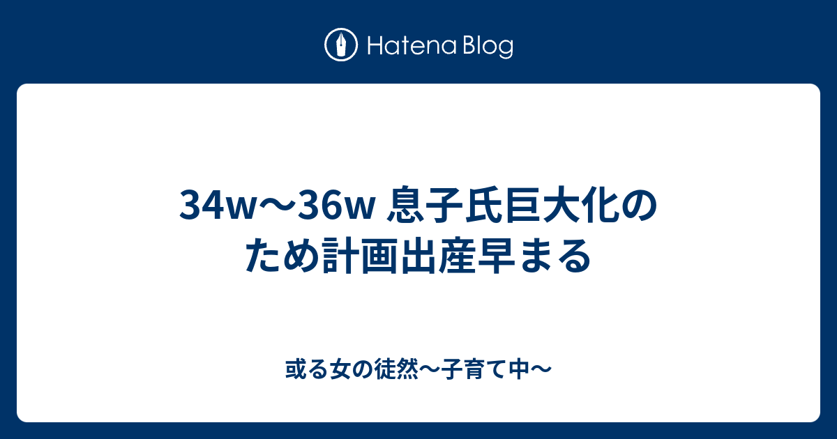 34w 36w 息子氏巨大化のため計画出産早まる 或る女の徒然 子育て中