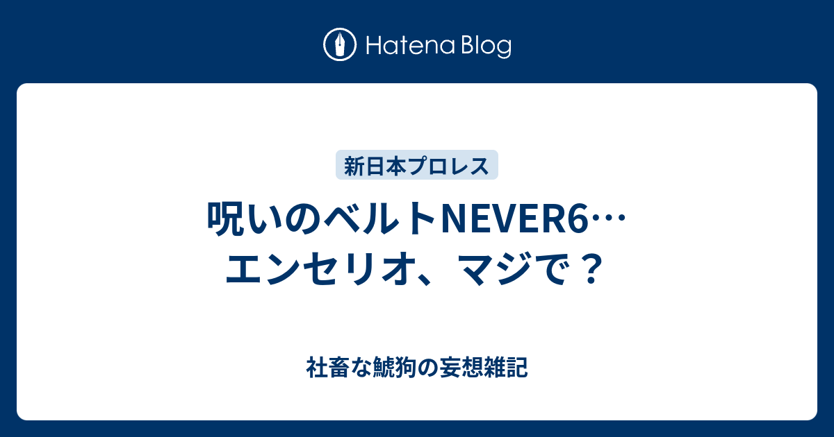 呪いのベルトnever6 エンセリオ マジで 社畜な鯱狗の妄想雑記