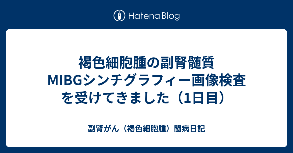 褐色細胞腫の副腎髄質 Mibgシンチグラフィー画像検査を受けてきました 1日目 副腎がん 褐色細胞腫 闘病日記