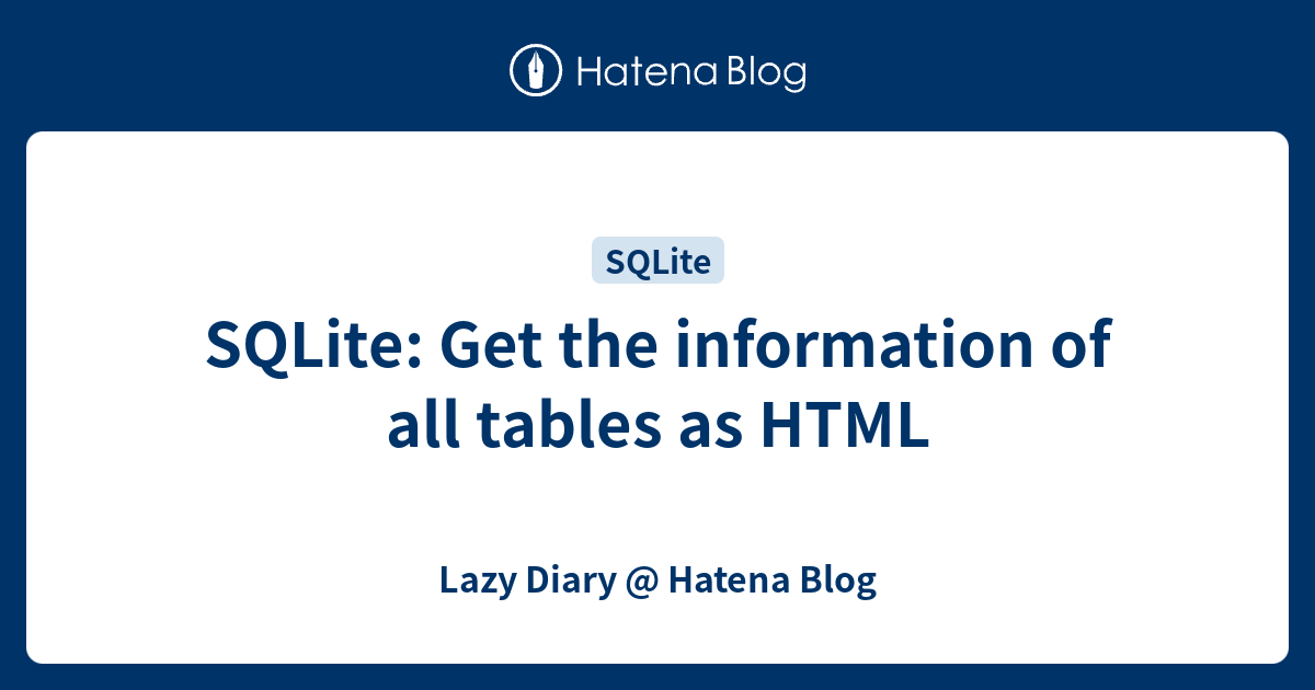 Sqlite Get Size Of All Tables