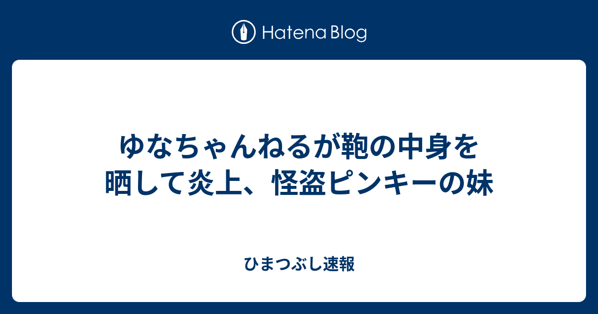ゆなちゃんねるが鞄の中身を晒して炎上 怪盗ピンキーの妹 ひまつぶし速報
