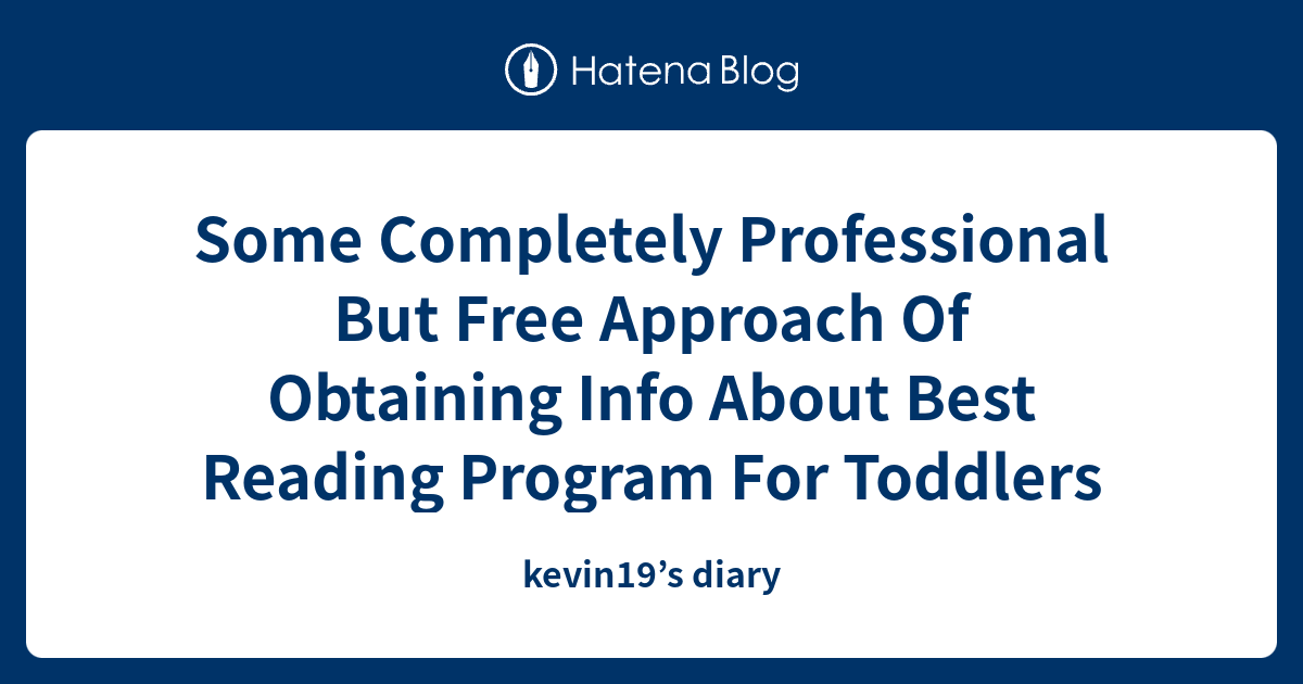 Best Reading Program For Toddlers