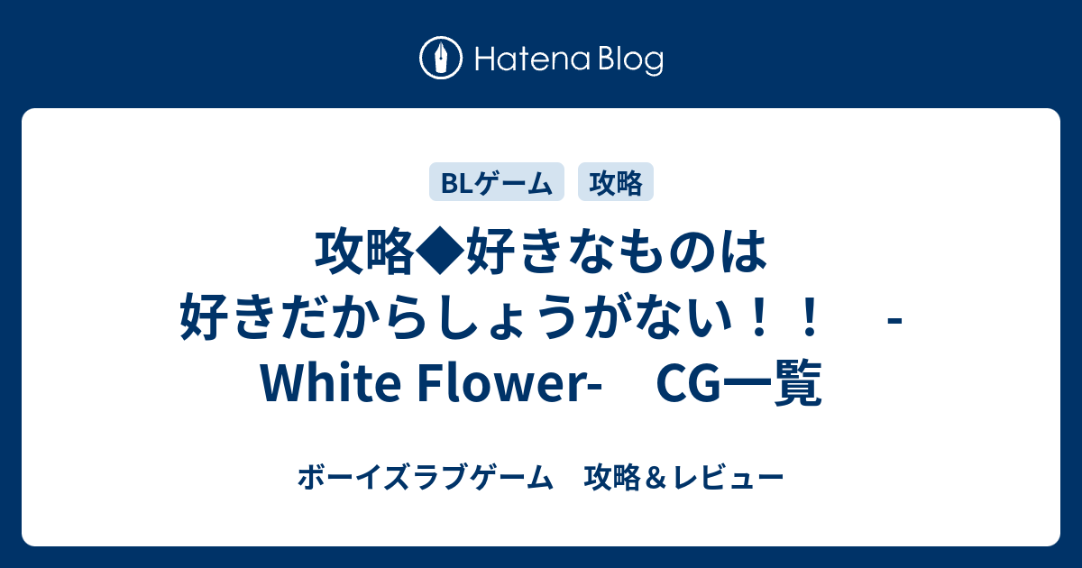 攻略 好きなものは好きだからしょうがない White Flower Cg一覧 ボーイズラブゲーム 攻略 レビュー