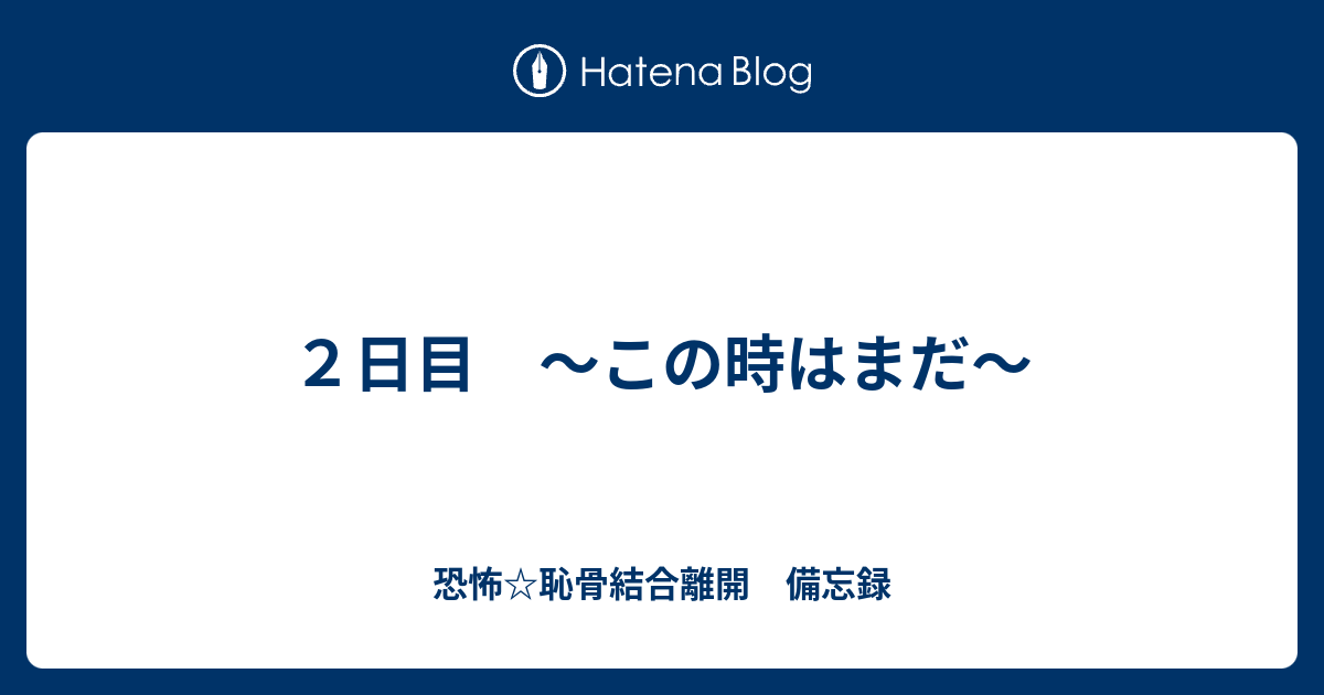 ２日目 この時はまだ 恐怖 恥骨結合離開 備忘録