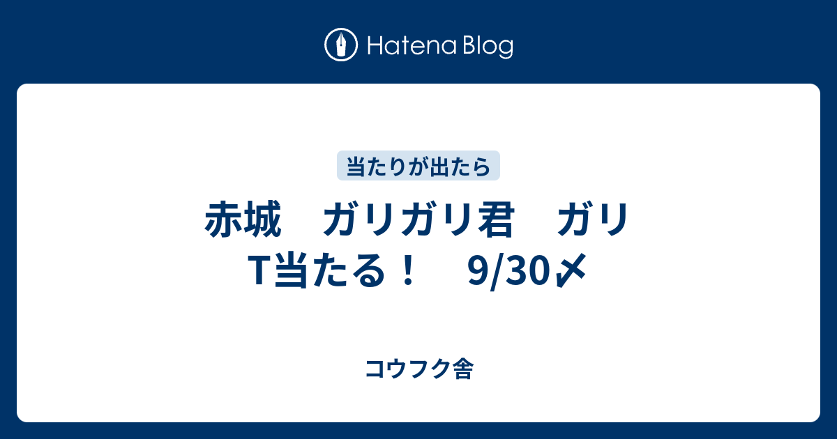 赤城 ガリガリ君 ガリt当たる 9 30〆 コウフク舎