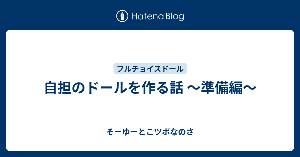 自担のドールを作る話 〜準備編〜 - そーゆーとこツボなのさ