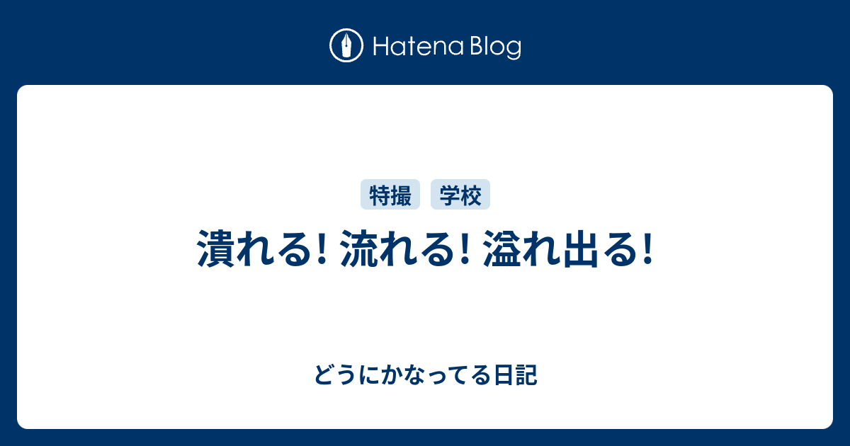 潰れる 流れる 溢れ出る どうにかなってる日記