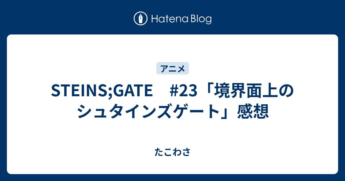 Steins Gate 23 境界面上のシュタインズゲート 感想 たこわさ