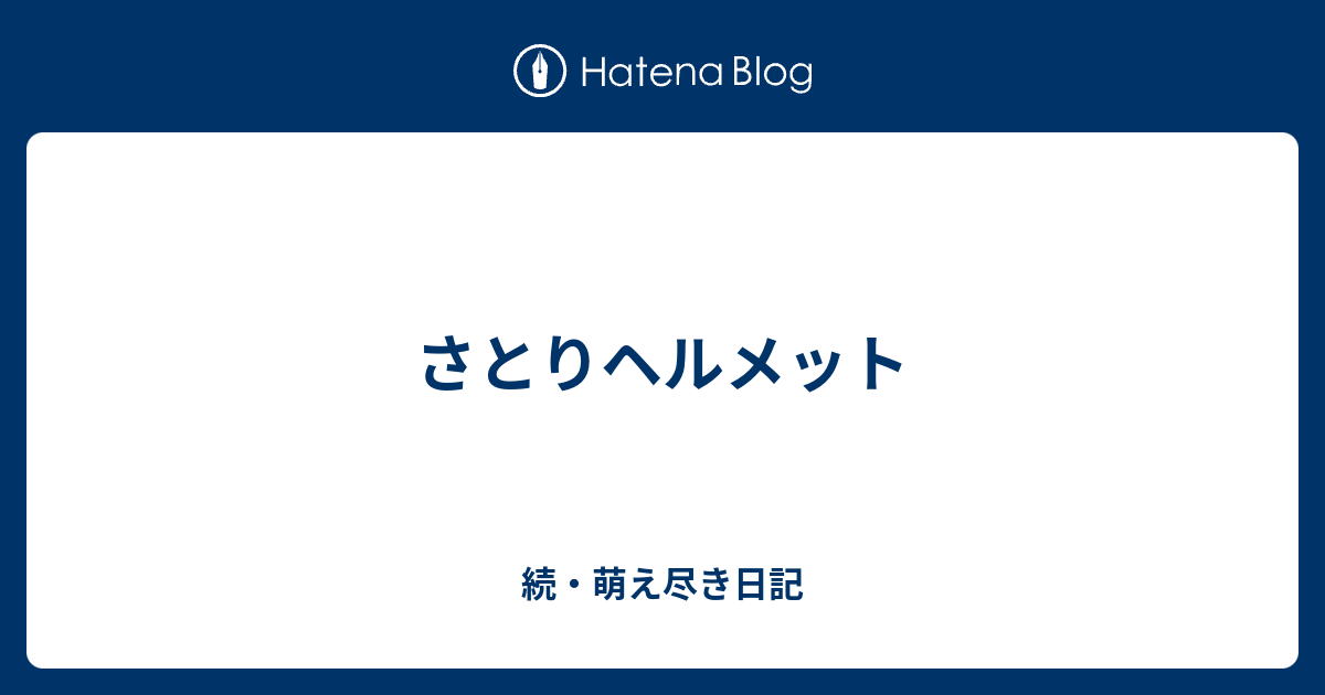 さとりヘルメット 続 萌え尽き日記