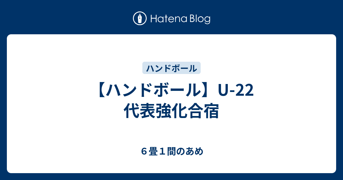 ハンドボール U 22 代表強化合宿 ６畳１間のあめ