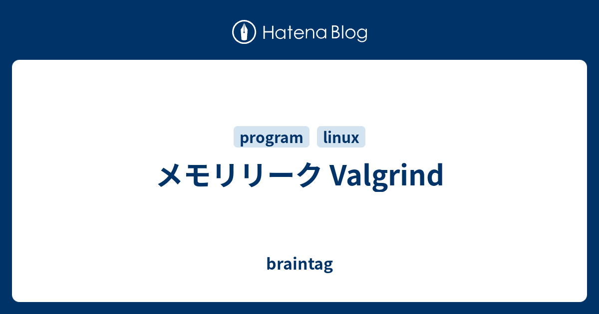 メモリリーク Valgrind Braintag