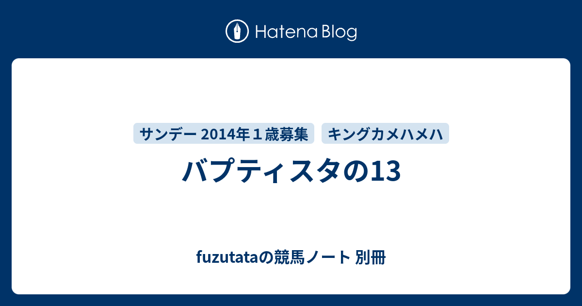 バプティスタの13 Fuzutataの競馬ノート 別冊