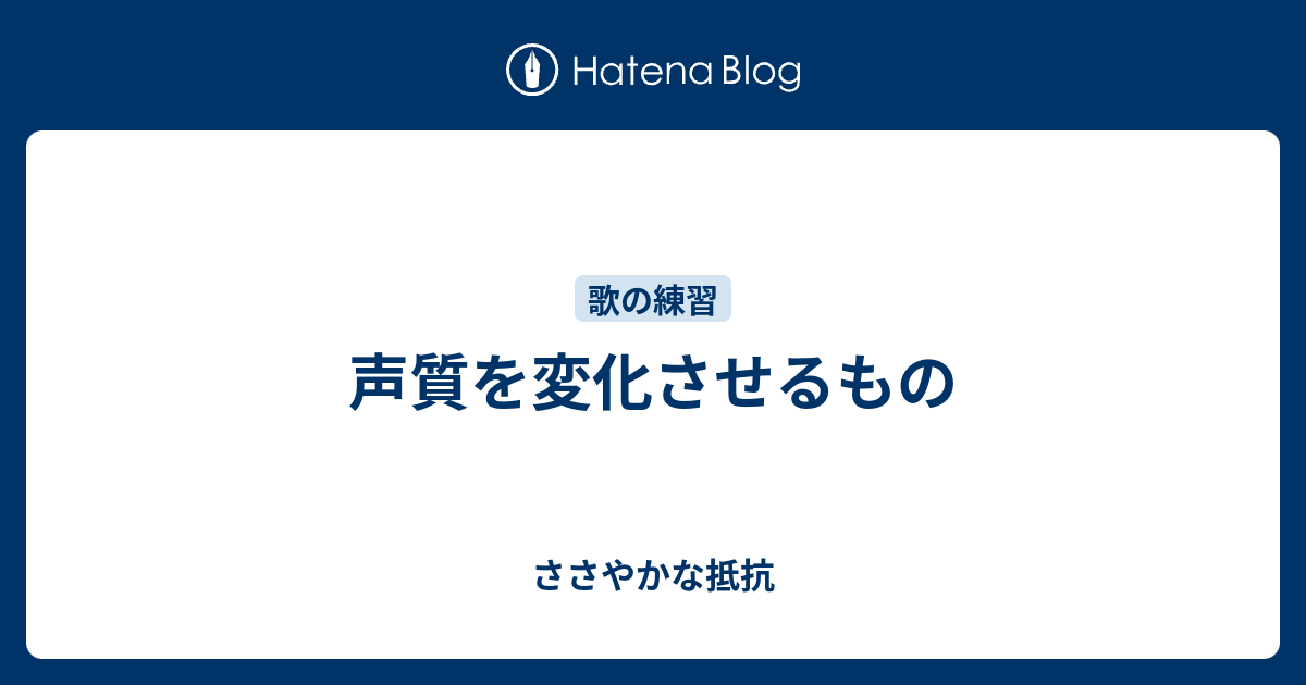 声質を変化させるもの ささやかな抵抗