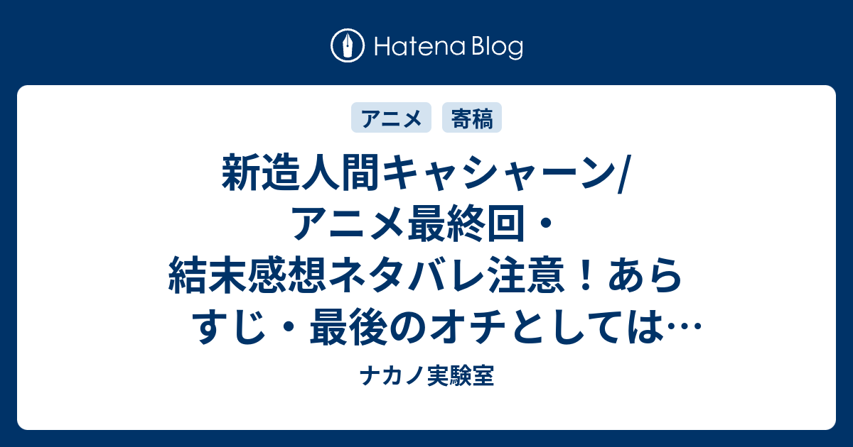 新造人間キャシャーン アニメ最終回 結末感想ネタバレ注意 あらすじ 最後のオチとしては期待通りでしたね Anime ナカノ実験室