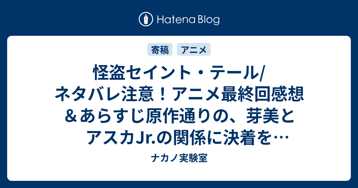 怪盗セイント テール ネタバレ注意 アニメ最終回感想 あらすじ原作通りの 芽美とアスカjr の関係に決着をつけて Anime ナカノ実験室