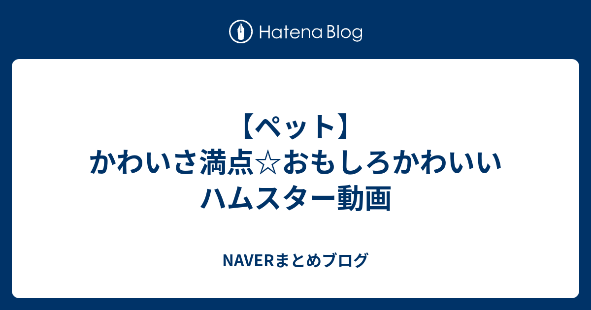 ペット かわいさ満点 おもしろかわいいハムスター動画 Naverまとめブログ