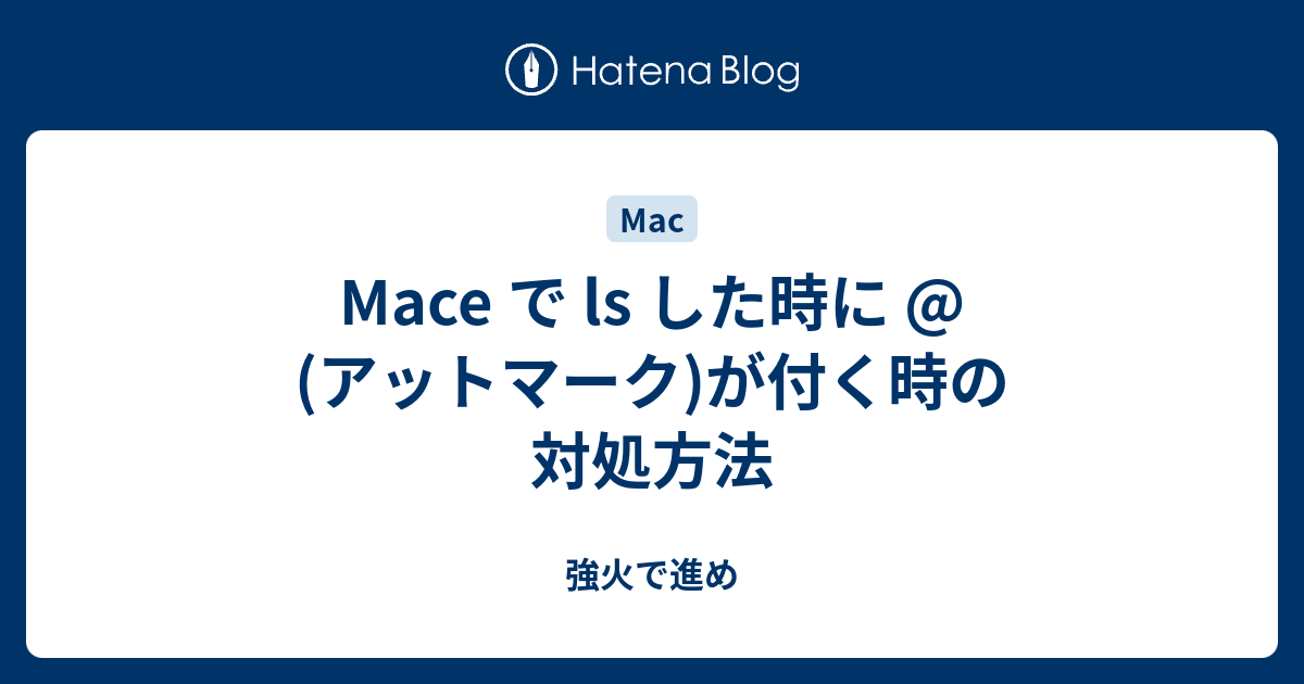 Mace で Ls した時に アットマーク が付く時の対処方法 強火で進め