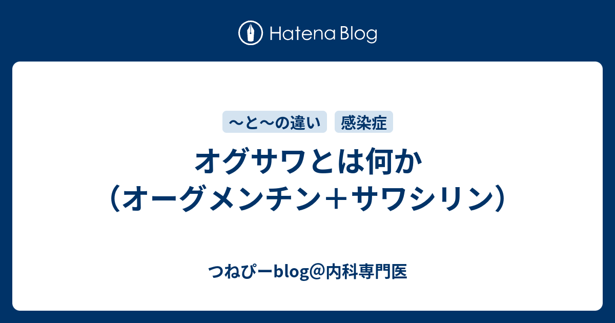 オグサワとは何か オーグメンチン サワシリン つねぴーblog 内科専攻医