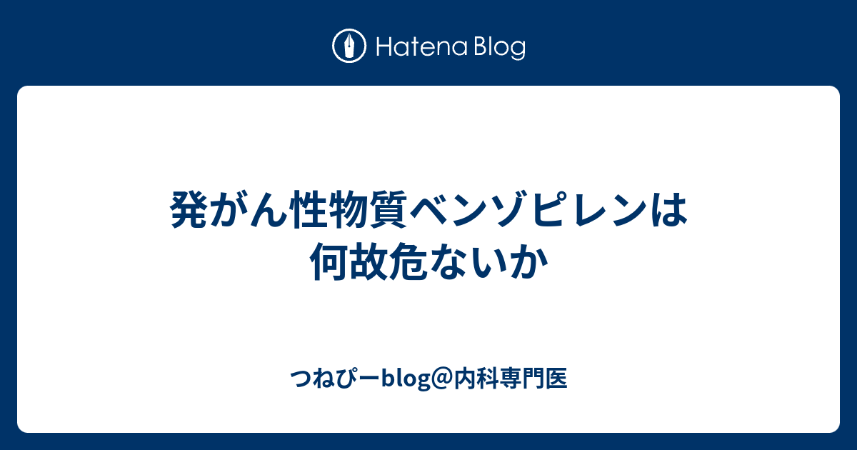 発がん性物質ベンゾピレンは何故危ないか つねぴーblog 内科専攻医