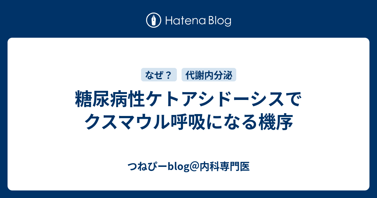 糖尿病性ケトアシドーシスでクスマウル呼吸になる機序 つねぴーblog 内科専攻医