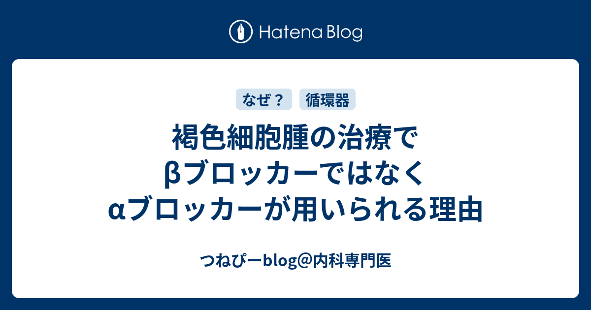 褐色細胞腫の治療でbブロッカーではなくaブロッカーが用いられる理由 つねぴーblog 内科専攻医