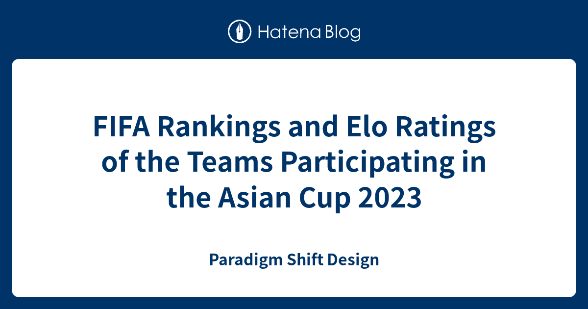 FIFA Rankings and Elo Ratings of the Teams Participating in the Asian