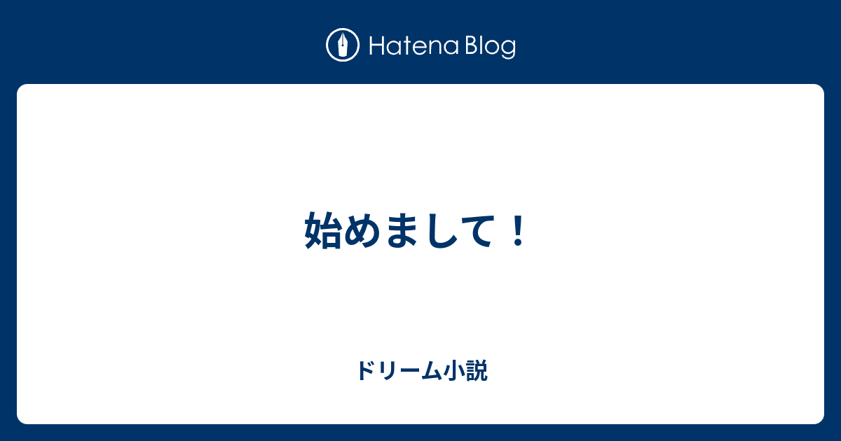 始めまして ドリーム小説