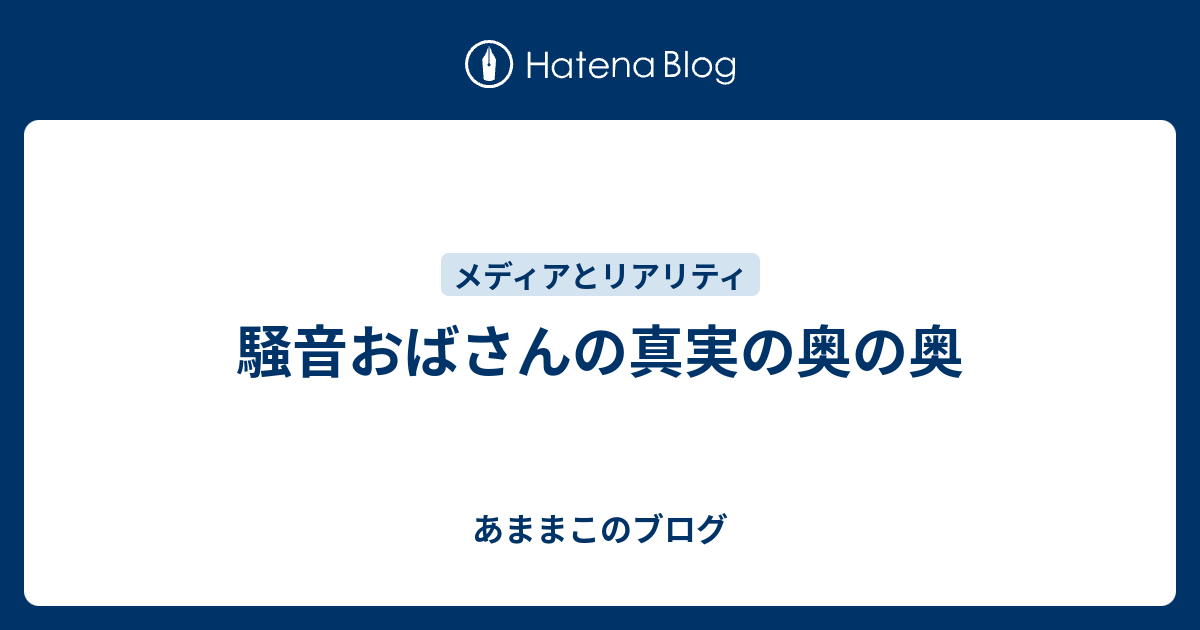 真実 騒音 おばさん