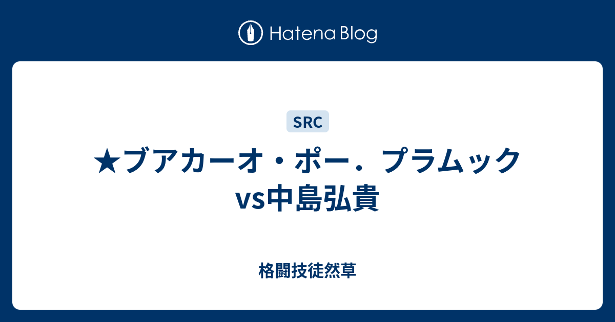 ブアカーオ ポー プラムックvs中島弘貴 格闘技徒然草