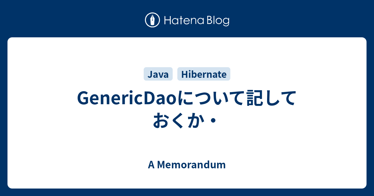 Hibernate generic dao on sale example