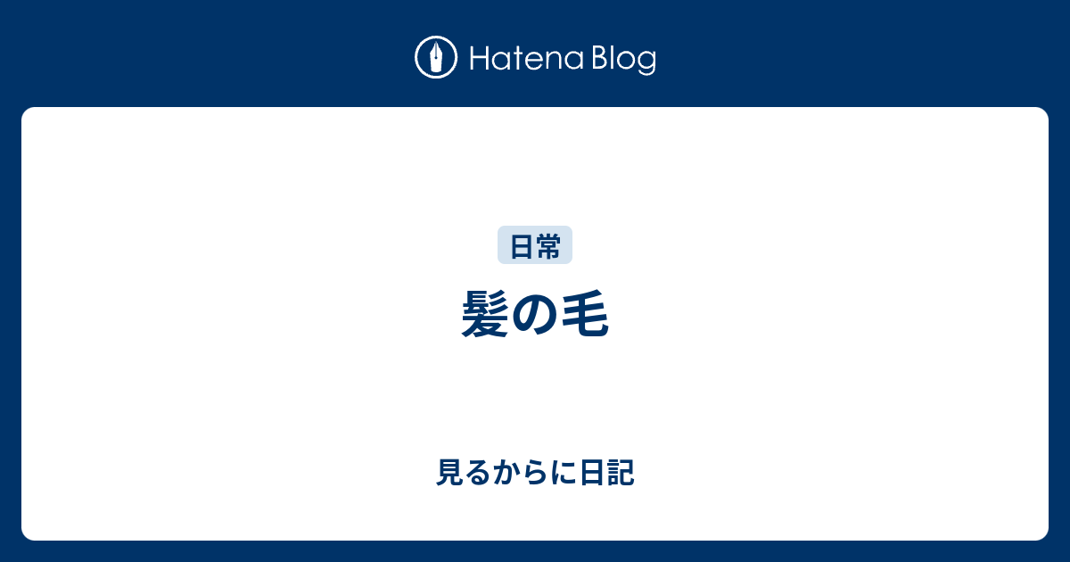 髪の毛 見るからに日記