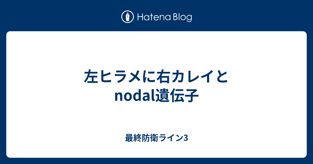 左ヒラメに右カレイとnodal遺伝子 最終防衛ライン3