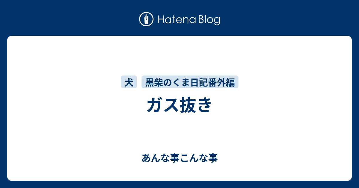 ガス抜き あんな事こんな事