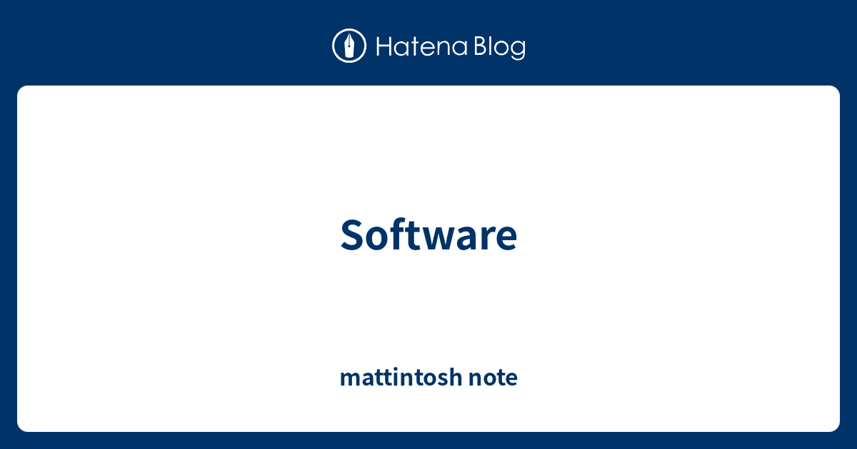 Software - mattintosh note