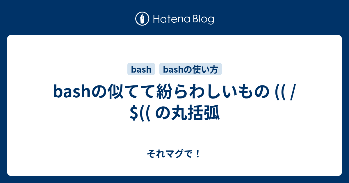 Bashの似てて紛らわしいもの の丸括弧 それマグで