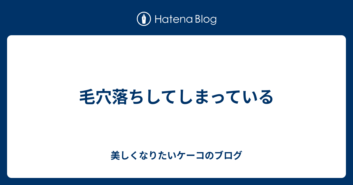 毛穴落ちしてしまっている 美しくなりたいケーコのブログ