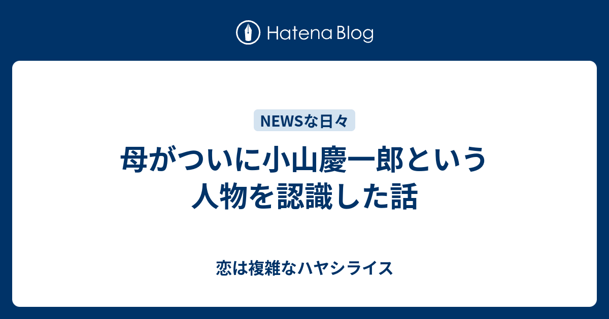 母がついに小山慶一郎という人物を認識した話 恋は複雑なハヤシライス