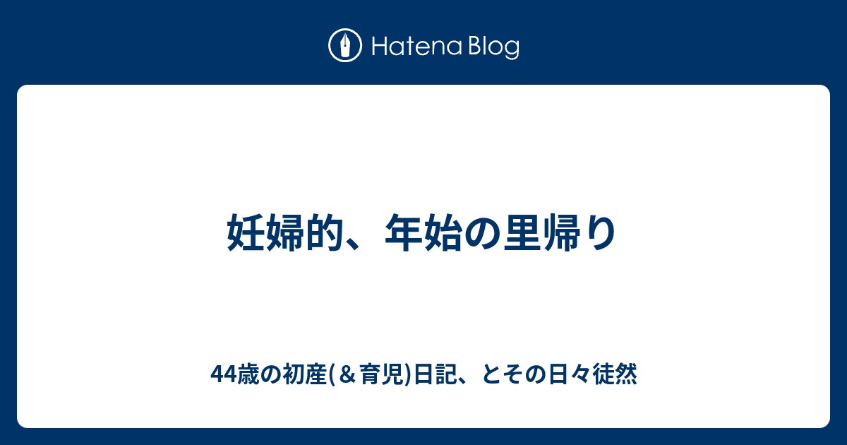 妊婦的 年始の里帰り 44歳の初産 育児 日記 とその日々徒然
