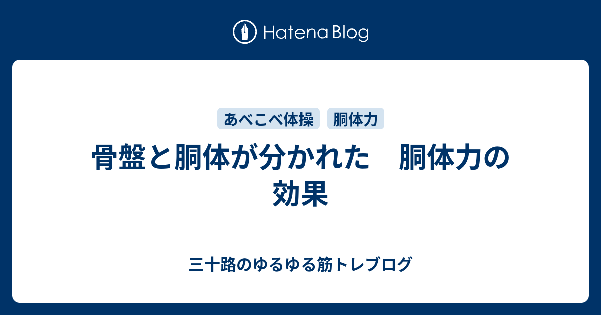 骨盤と胴体が分かれた 胴体力の効果 三十路のゆるゆる筋トレブログ