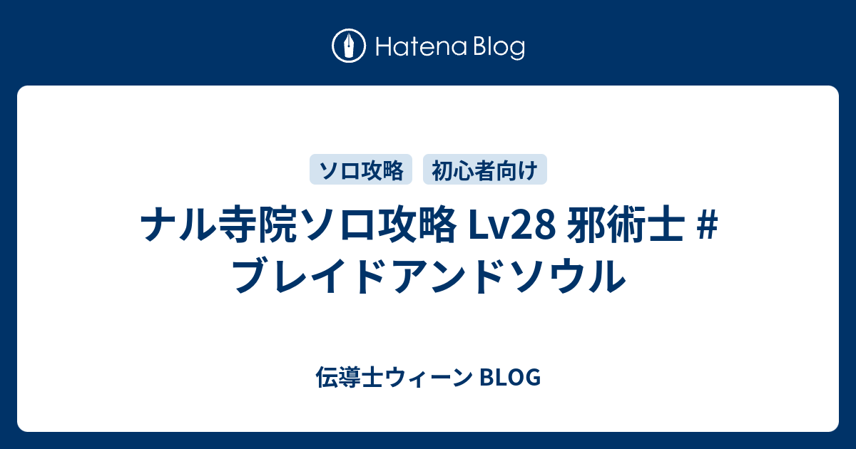 ナル寺院ソロ攻略 Lv28 邪術士 ブレイドアンドソウル 伝導士ウィーン Blog