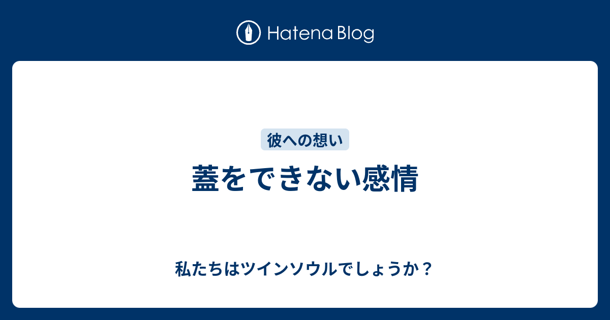 蓋をできない感情 私たちはツインソウルでしょうか