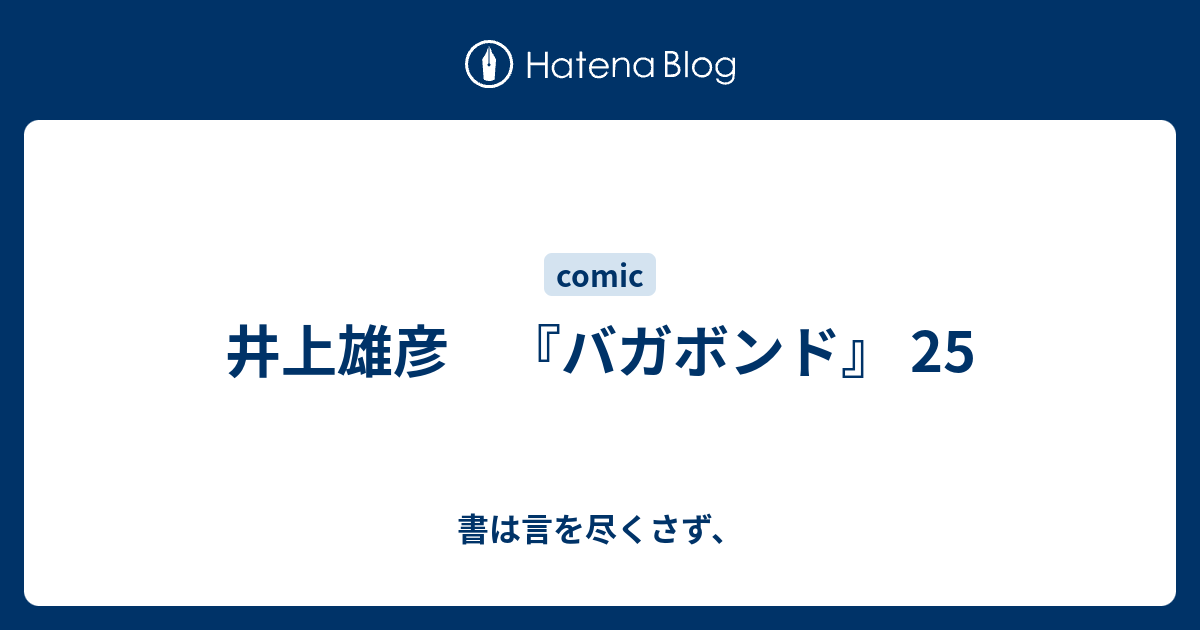 井上雄彦 バガボンド 25 書は言を尽くさず
