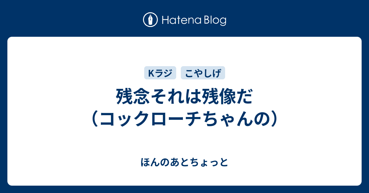 残念それは残像だ コックローチちゃんの ほんのあとちょっと