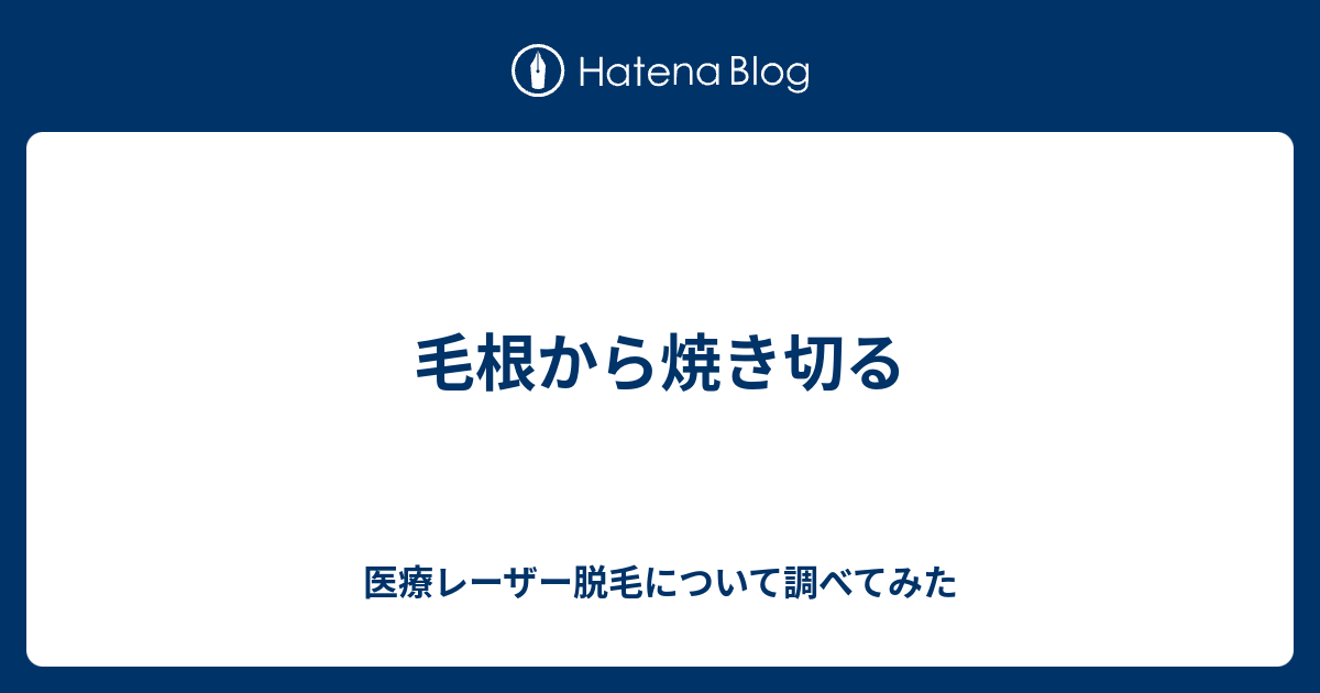 毛根から焼き切る 医療レーザー脱毛について調べてみた