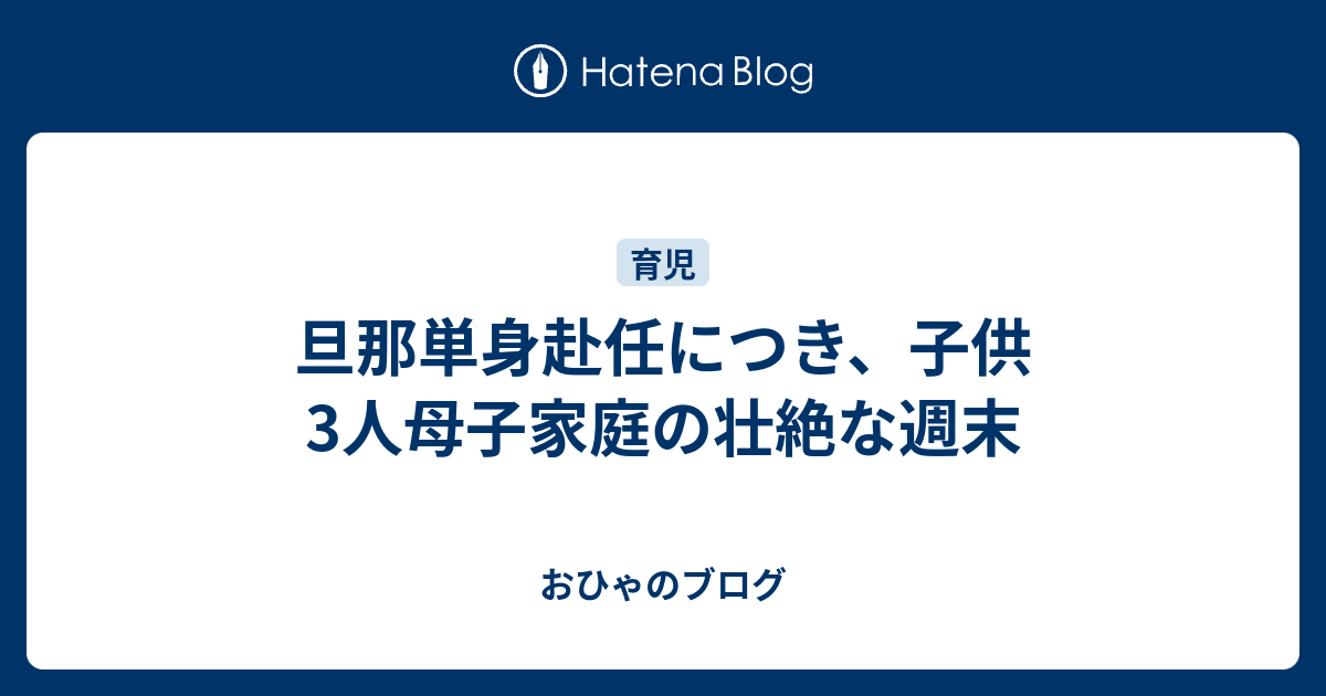 旦那単身赴任につき 子供3人母子家庭の壮絶な週末 おひゃのブログ