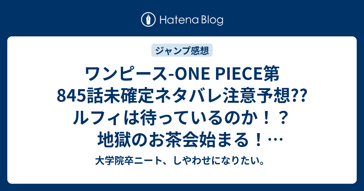 最高のコレクション ワンピース ネタバレ845