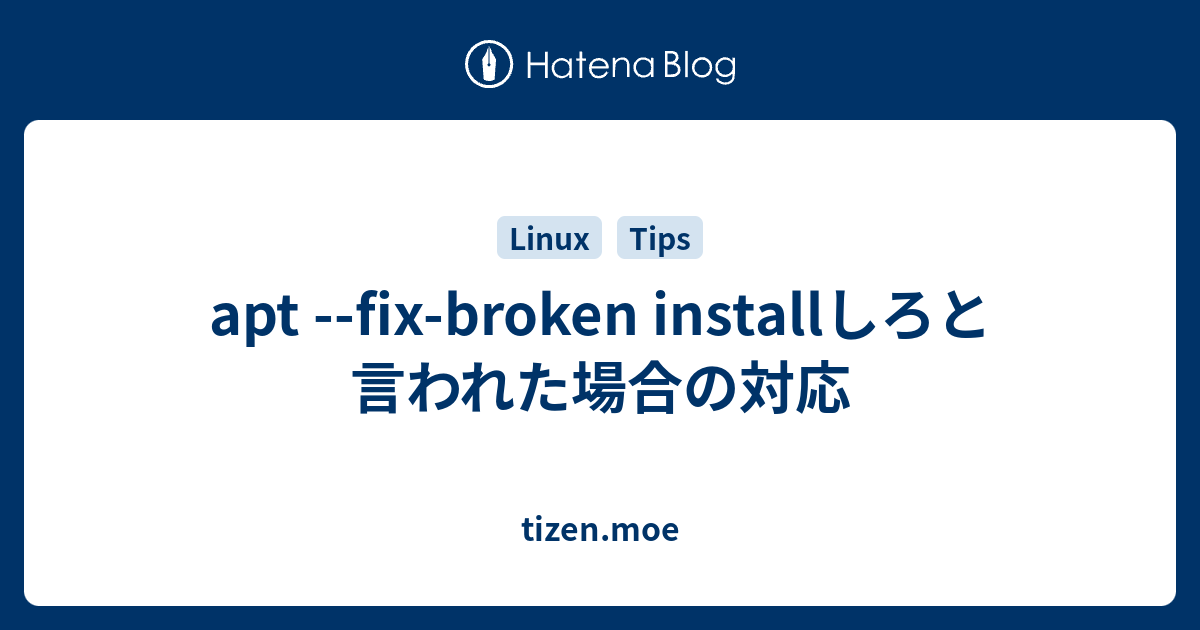 Apt fix broken install tizen moe
